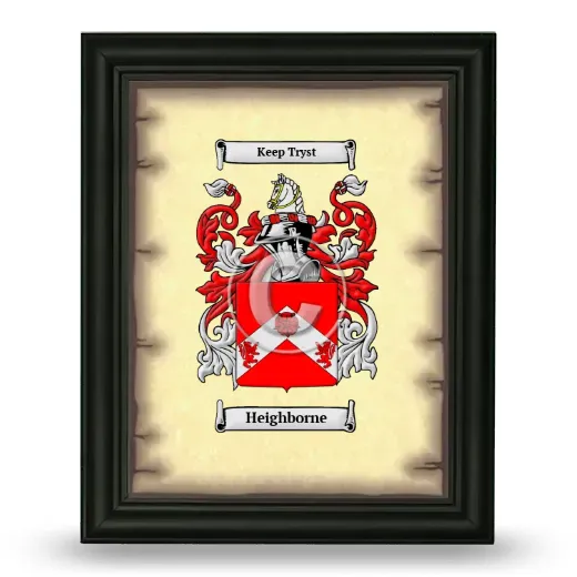 Heighborne Coat of Arms Framed - Black