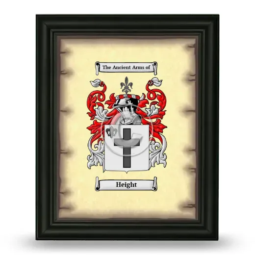 Height Coat of Arms Framed - Black