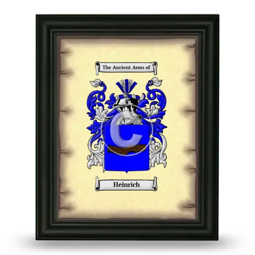 Heinrich Coat of Arms Framed - Black