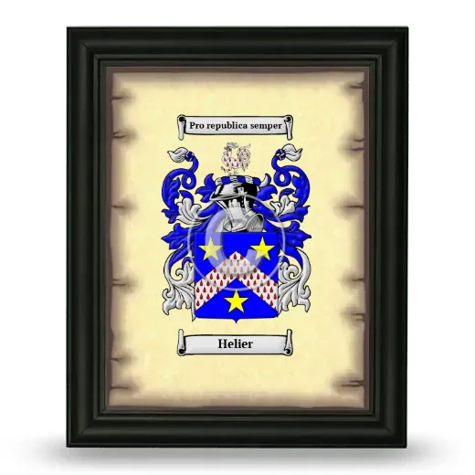 Helier Coat of Arms Framed - Black