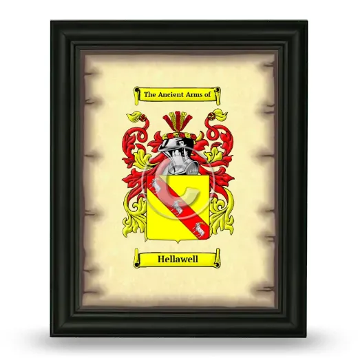 Hellawell Coat of Arms Framed - Black