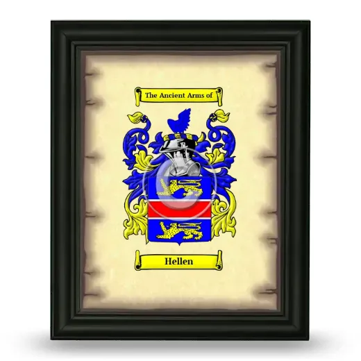 Hellen Coat of Arms Framed - Black