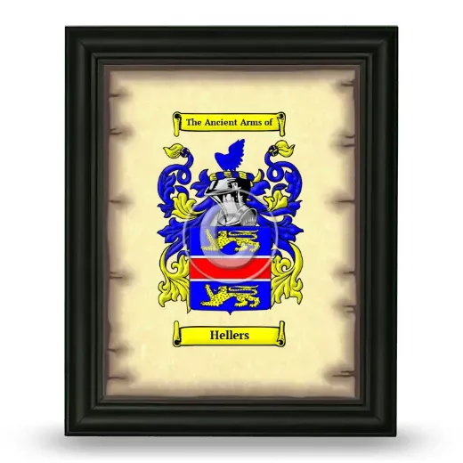 Hellers Coat of Arms Framed - Black