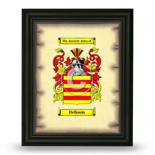 Hellouin Coat of Arms Framed - Black
