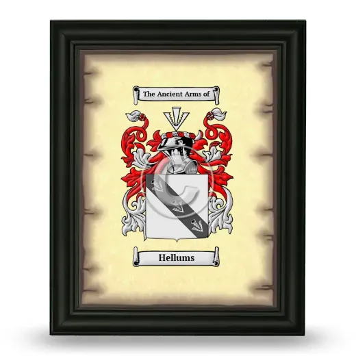 Hellums Coat of Arms Framed - Black