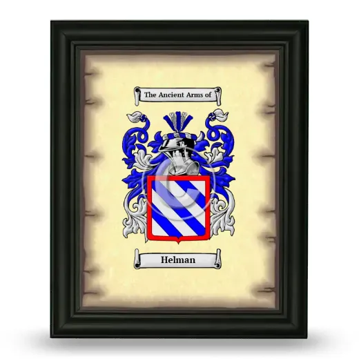 Helman Coat of Arms Framed - Black