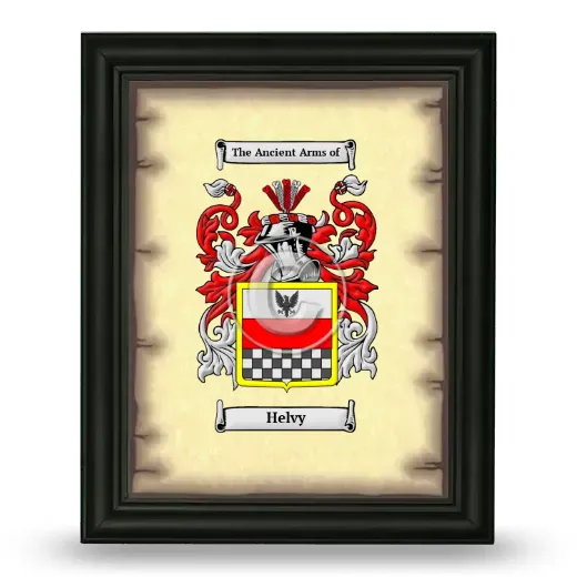 Helvy Coat of Arms Framed - Black