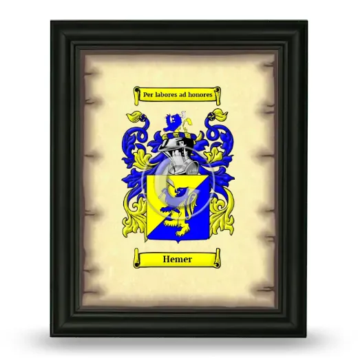Hemer Coat of Arms Framed - Black