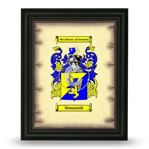 Hemmerle Coat of Arms Framed - Black