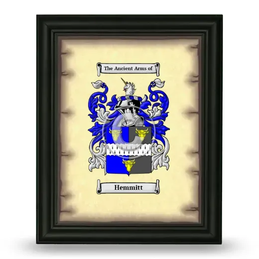Hemmitt Coat of Arms Framed - Black