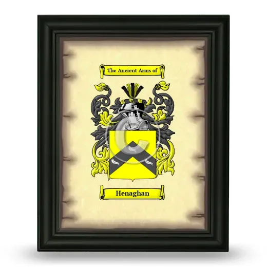 Henaghan Coat of Arms Framed - Black