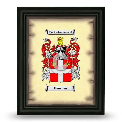 Henchen Coat of Arms Framed - Black