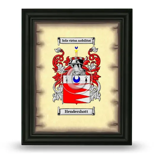 Hendershott Coat of Arms Framed - Black