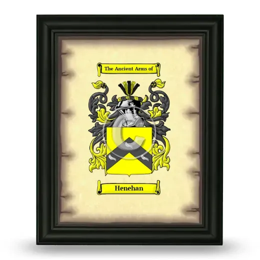 Henehan Coat of Arms Framed - Black