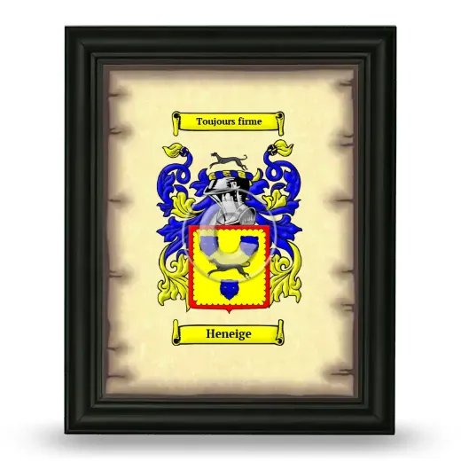 Heneige Coat of Arms Framed - Black