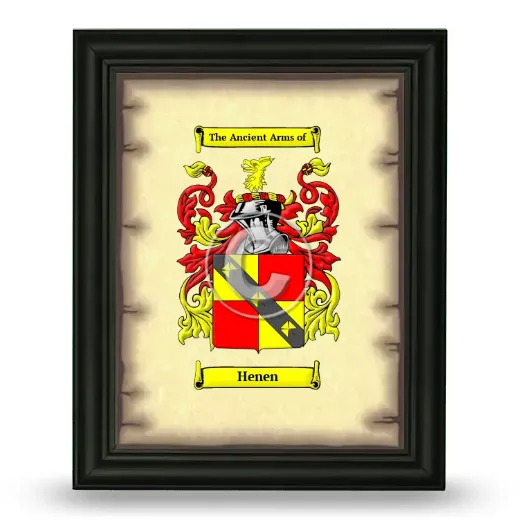 Henen Coat of Arms Framed - Black