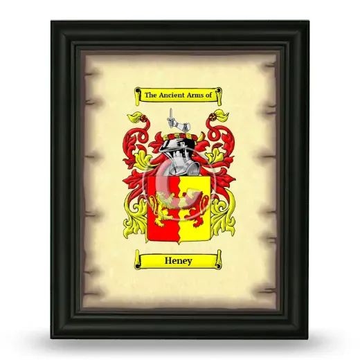Heney Coat of Arms Framed - Black