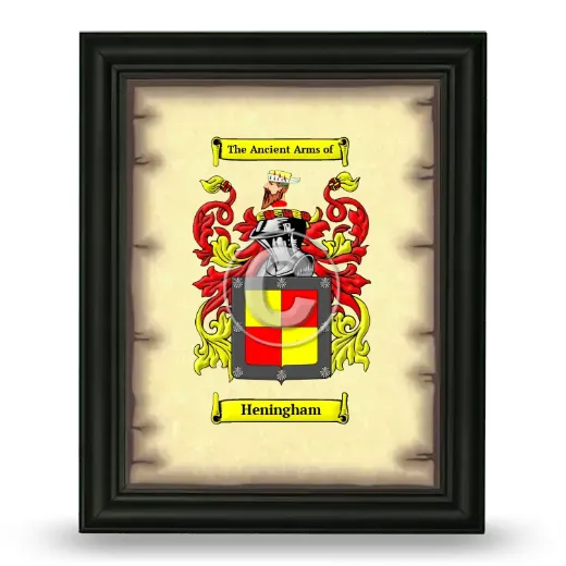 Heningham Coat of Arms Framed - Black