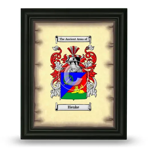 Henke Coat of Arms Framed - Black