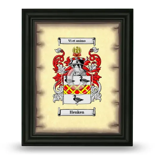 Henken Coat of Arms Framed - Black