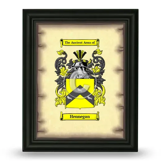 Hennegan Coat of Arms Framed - Black