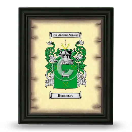 Hennessy Coat of Arms Framed - Black