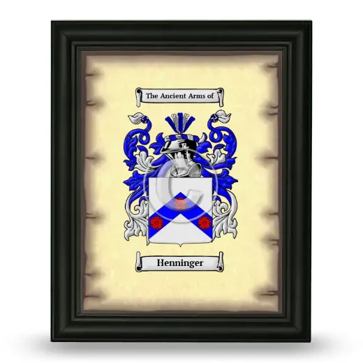 Henninger Coat of Arms Framed - Black
