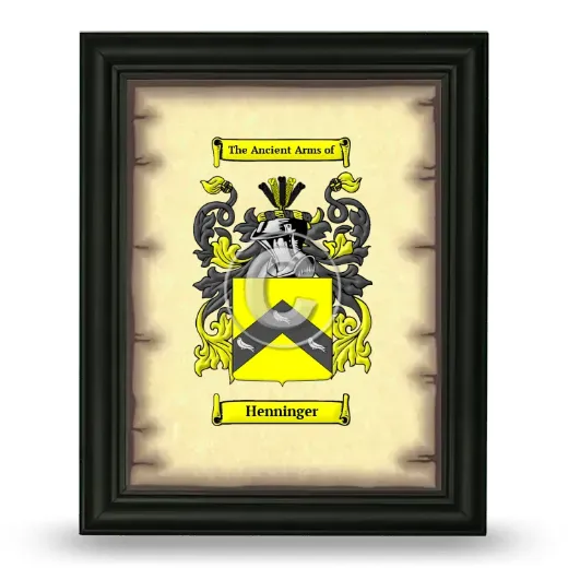 Henninger Coat of Arms Framed - Black