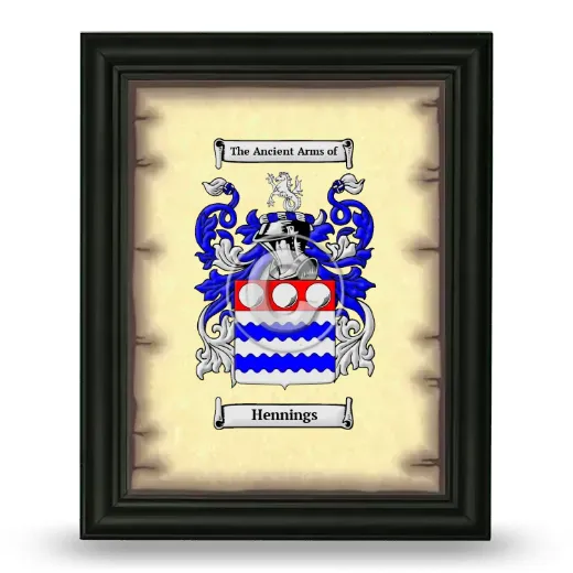 Hennings Coat of Arms Framed - Black