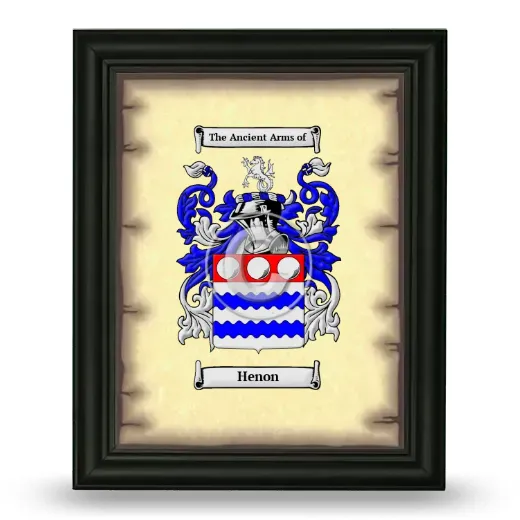 Henon Coat of Arms Framed - Black