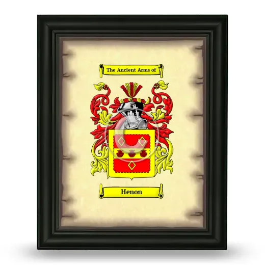 Henon Coat of Arms Framed - Black