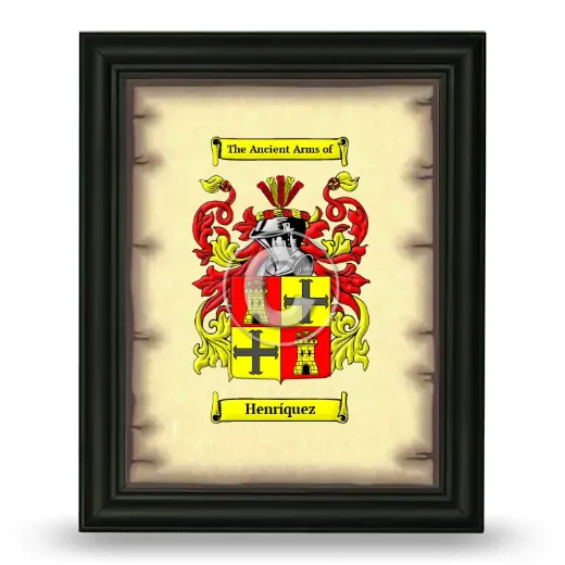 Henríquez Coat of Arms Framed - Black
