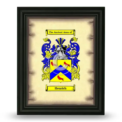 Henrich Coat of Arms Framed - Black