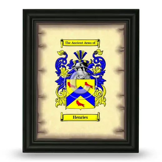 Henries Coat of Arms Framed - Black