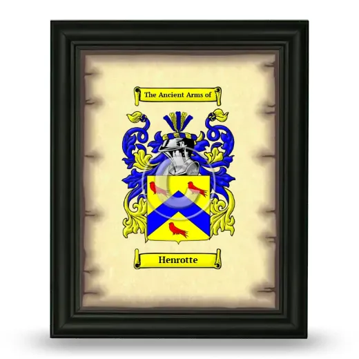 Henrotte Coat of Arms Framed - Black