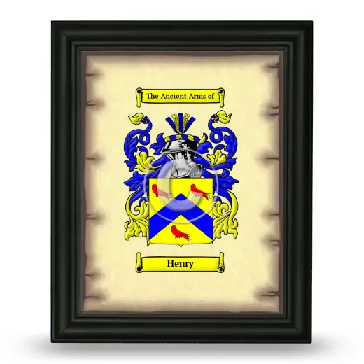 Henry Coat of Arms Framed - Black