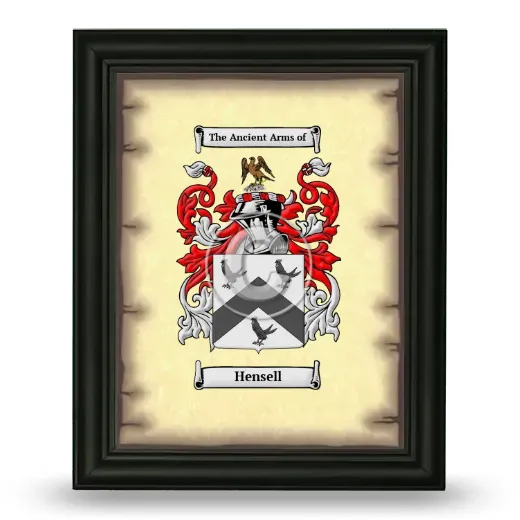 Hensell Coat of Arms Framed - Black