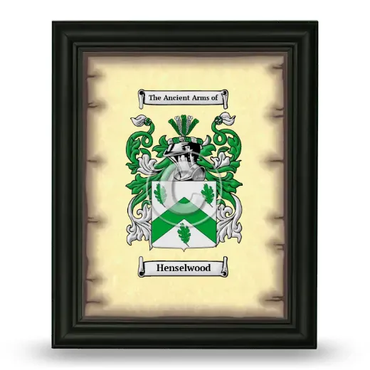 Henselwood Coat of Arms Framed - Black