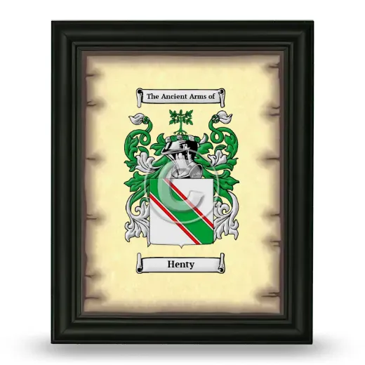 Henty Coat of Arms Framed - Black