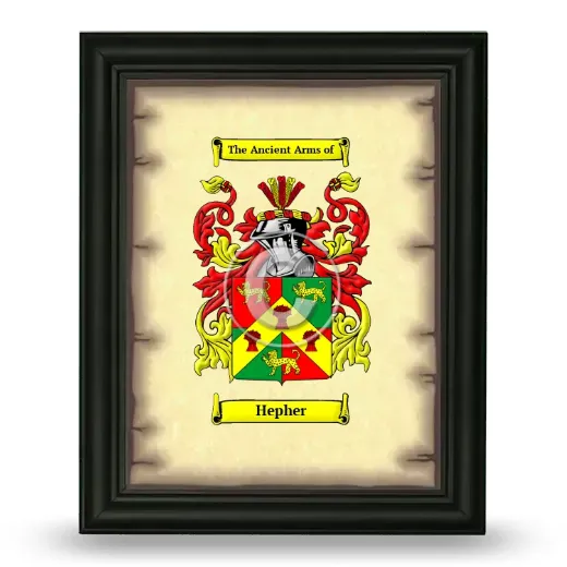Hepher Coat of Arms Framed - Black