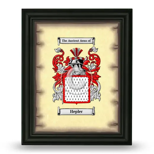Hepler Coat of Arms Framed - Black