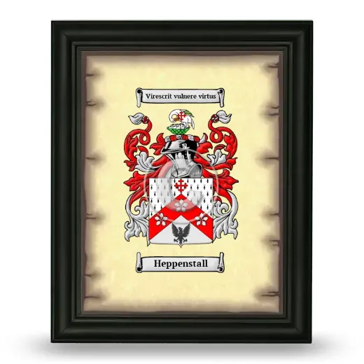 Heppenstall Coat of Arms Framed - Black