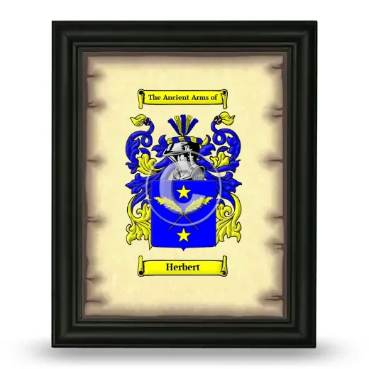 Herbert Coat of Arms Framed - Black