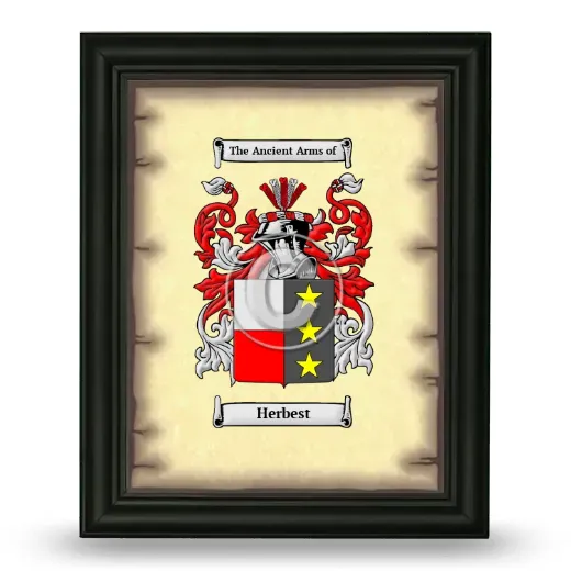 Herbest Coat of Arms Framed - Black