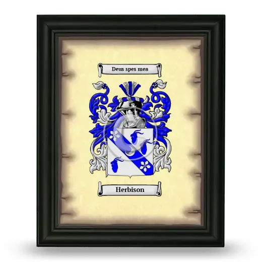 Herbison Coat of Arms Framed - Black