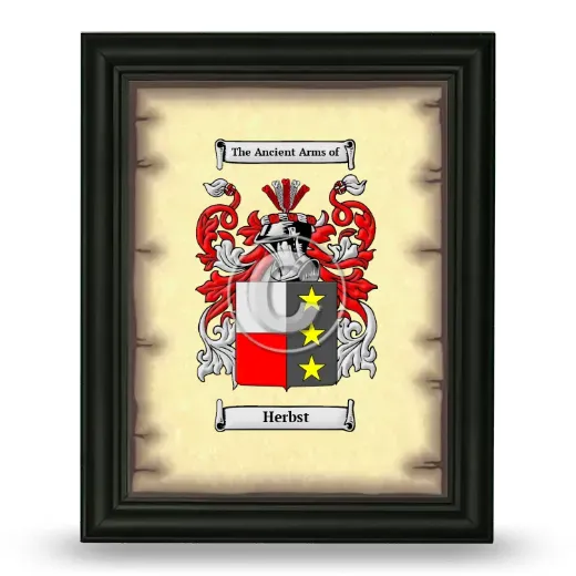 Herbst Coat of Arms Framed - Black