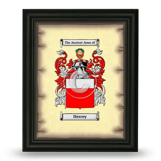Hercey Coat of Arms Framed - Black