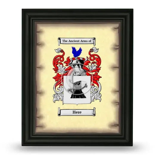 Here Coat of Arms Framed - Black