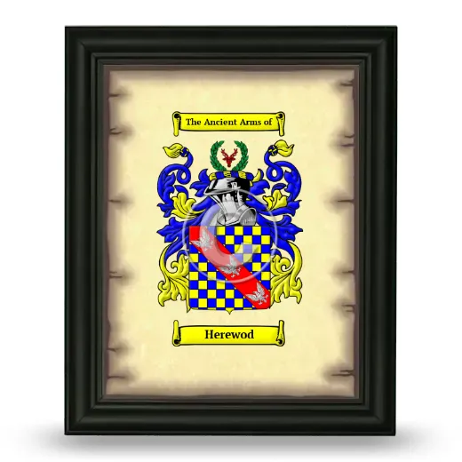 Herewod Coat of Arms Framed - Black