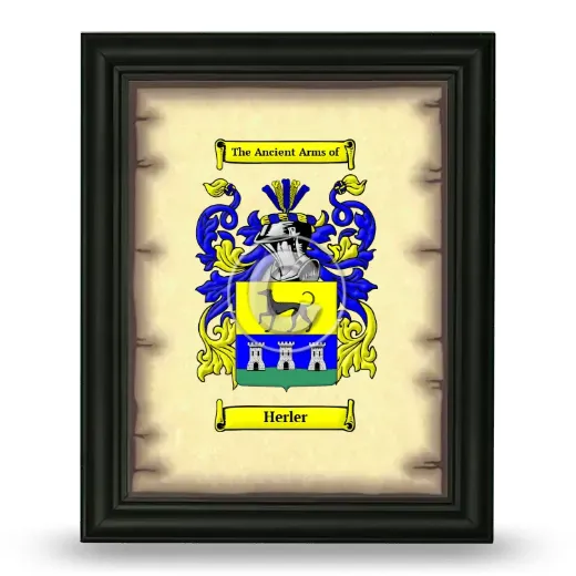 Herler Coat of Arms Framed - Black